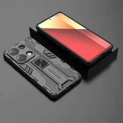 For xiaomi redmi note 13 pro 4g case car magnetic armor shockproof stand protection cover for redmi note13 pro 13pro 4g cases