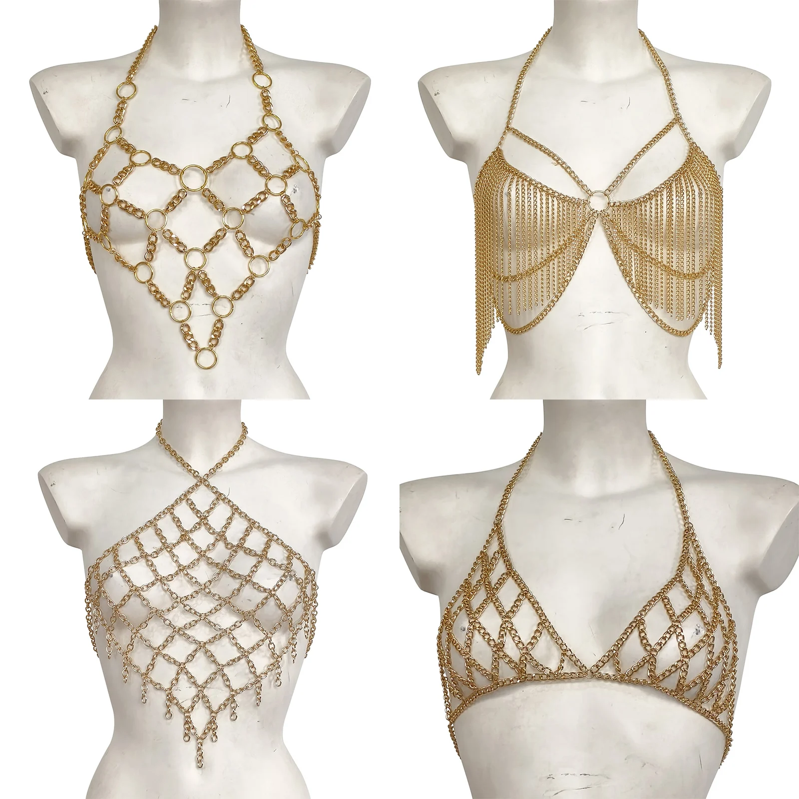 

Women Body Chain Chest Chain Fashion Bra Hollow-Out Chain Accessories Gift Body Jewelry for Clubwear Bar Beach Party DRESS UP