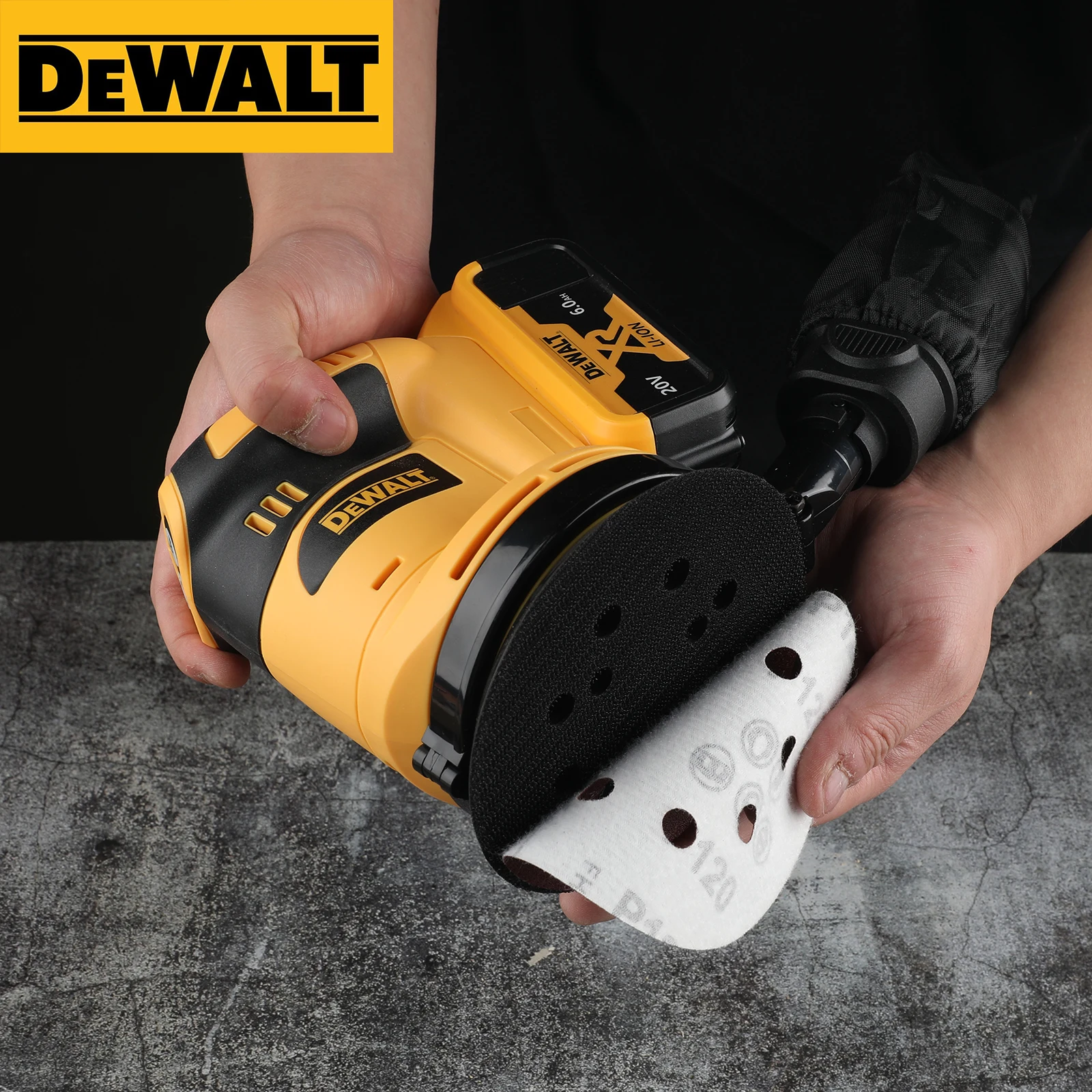 DeWalt WS - KA7 XR LI - Polisseuse électrique ION – Mini rechargeable, légère, ComfortGrip, 3 vitesses réglables, papier de verre 125 mm