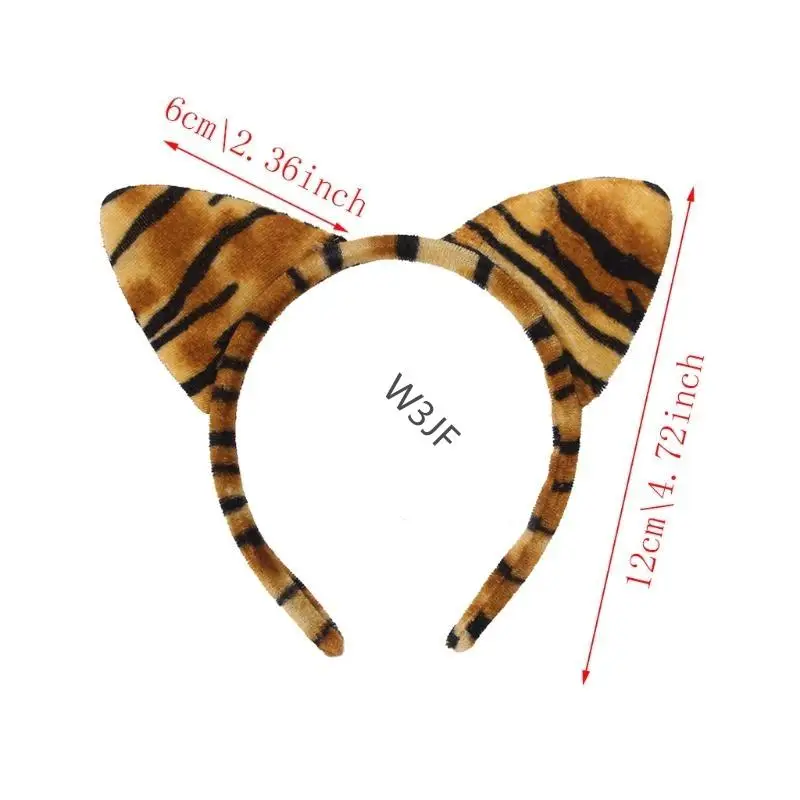 W3JF Festival Performance Headband Leopard for Cat Cartoon Leopard Kindergarten for Cat Ears Hoop