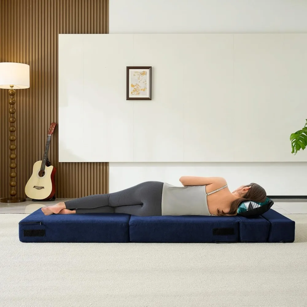 Sofá-cama dobrável com travesseiro de espuma viscoelástica conversível, sofá-cama futon preguiçoso para sala de estar/escritório doméstico/camas de convidados/A