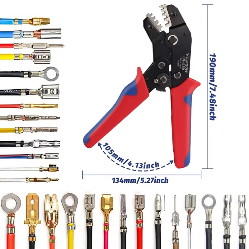 

SN-58B PH2.0 XH2.5 JST2.5 VH3.96 DuPont Terminals Crimp Pliers Interchangeable Dies Wire Crimper Crimping Tools Ratcheting