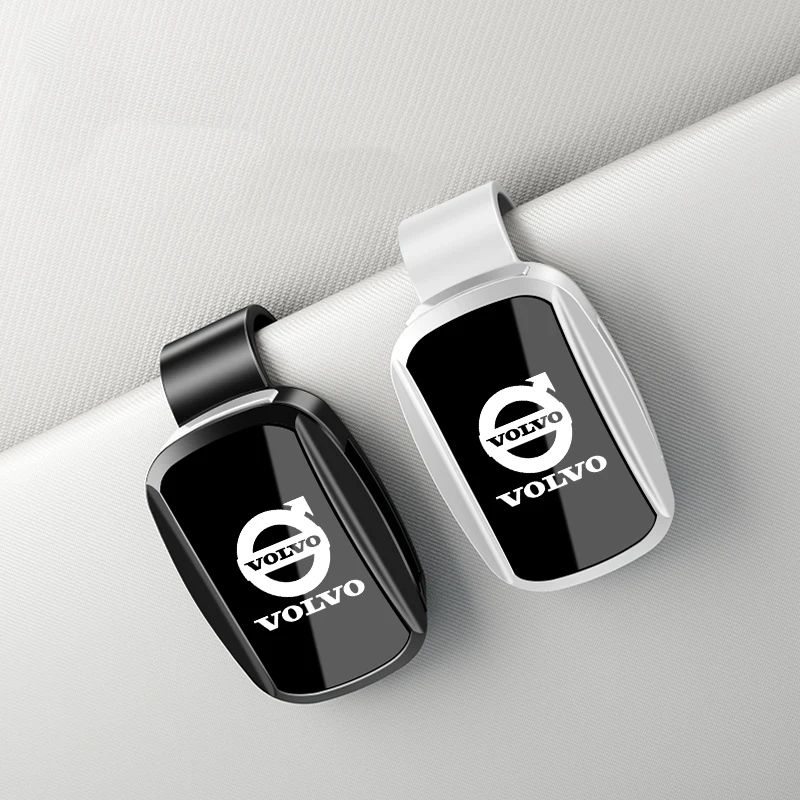 Suporte de óculos de sol para carro, clipe de couro magnético, suporte de bilhete para volvo xc60 s90 xc90 s60 xc40 v60 v90 s40 volvo c40 c70, acessórios