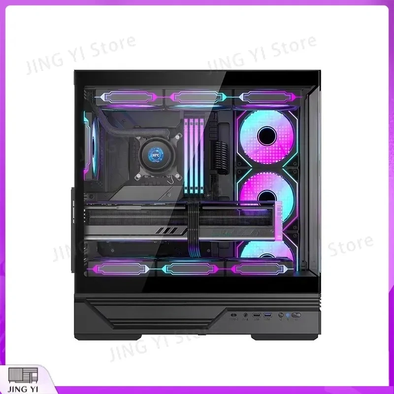 Micro ATX Gaming PC Case Tempered Glass RGB CPU Cooler Support Desktop Computer Chassis Cabinet DIY Assembly Black White