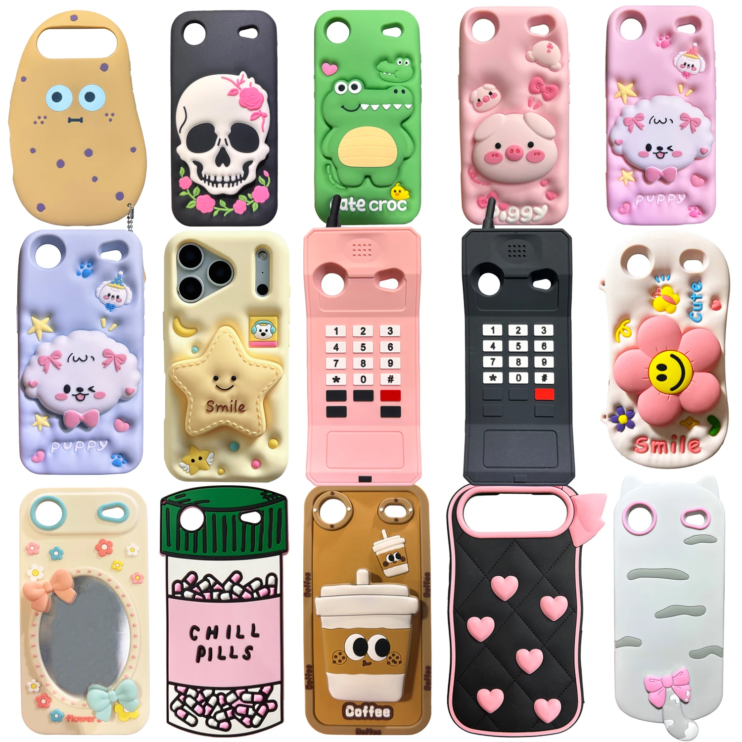 

New 17Air For iPhone Air Various Phone Cases 3D Cute Cartoon Animal Soft Silicone Shockproof Protective Cover Phone Back Shell