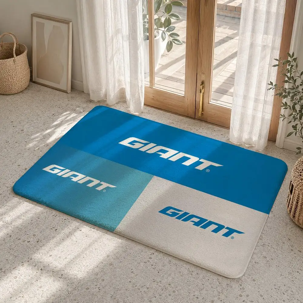 G-Giant Bicycle Floor Mat Flannel Rug Non Slip Absorbent Soft Washable For Entryway Hallway Bathroom Kitchen Decor