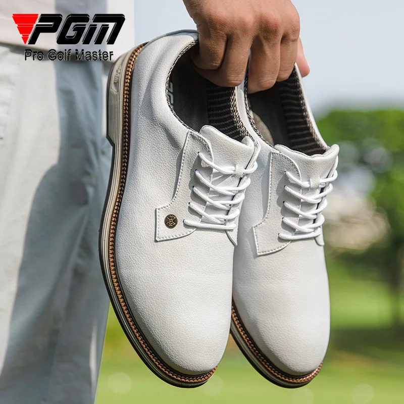 PGM Men's Golf Shoes with Anti Slip Studs, High Elasticity Cushioning, and Waterproof Block Sneakers XZ393