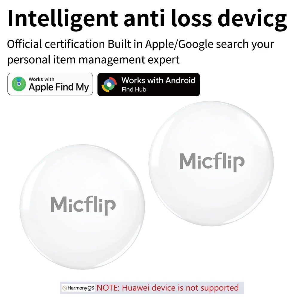 

Smart Tracker Tags for Android or iOS Item Locator,Key Finder Luggage tracker Compatible with iOS Find My or Google Find Hub App