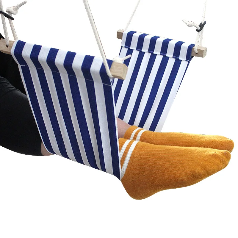 Adjustable Polyester Foot Hammock - Portable Desk Foot Rest, Feet Swing Footrest for Home Office Camping