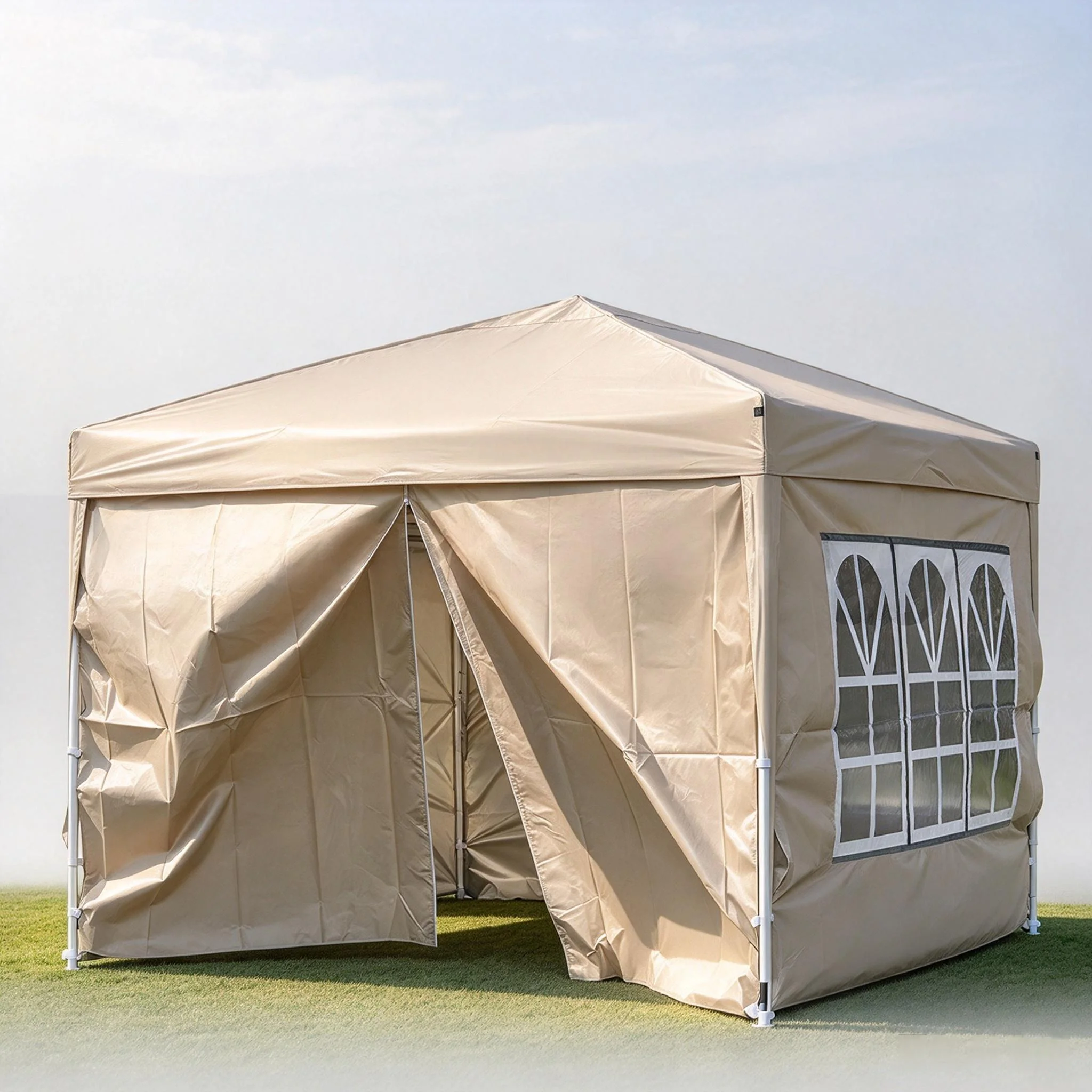 Outdoor Folding Camping Tent, Sun & Rain Protection for Picnic Travel, With Air Conditioning Port