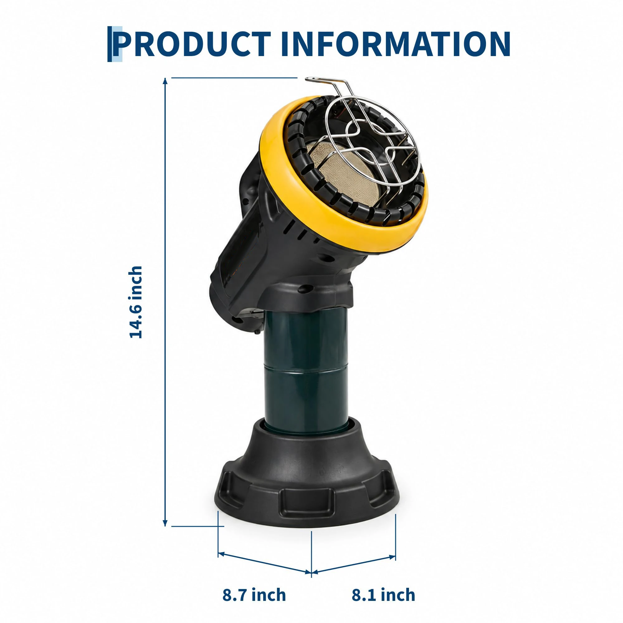 4000 BTU Portable Radiant Propane Space Heater for Outdoor/Indoor Use, ODS & Tip-Over Shut-Off Safety, No Electricity Needed, Certified Safety Approval Certified