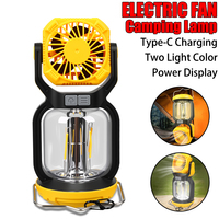 2 in 1 Portable Fan Light Dual White/Warm Light TYPE-C Rechargeable Compact Design 5-Modes Fan IPX4 Rated Portable Fan Light