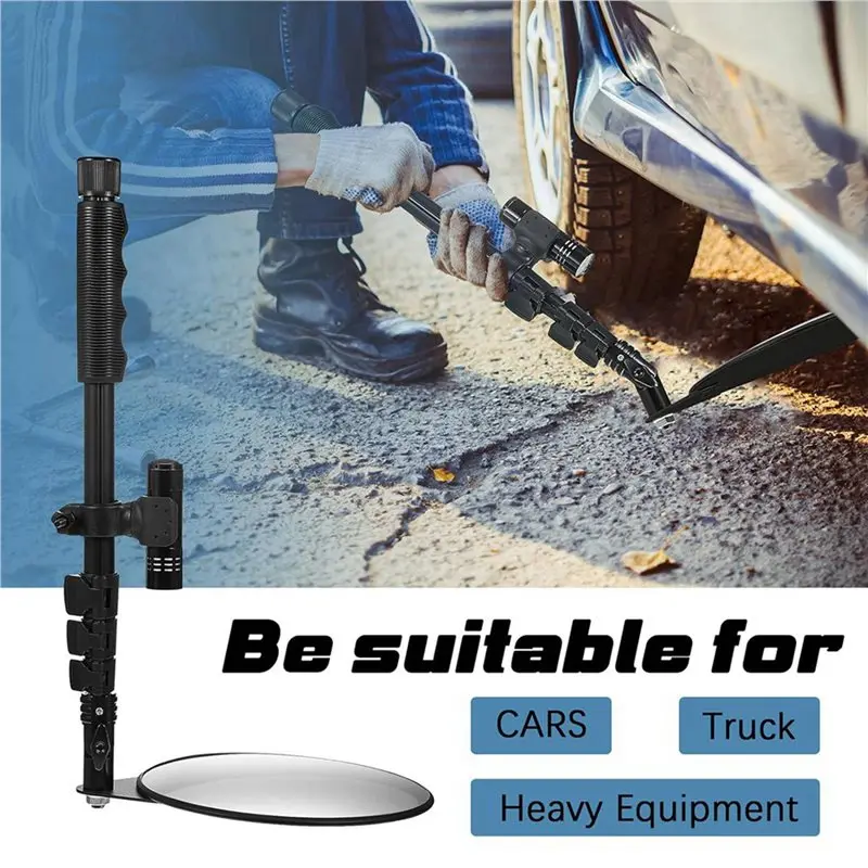 3X Under Vehicle Inspectionmirror With Light And Telescopic Handle Handheld Inspectionmirror For Under Vehicle Truck