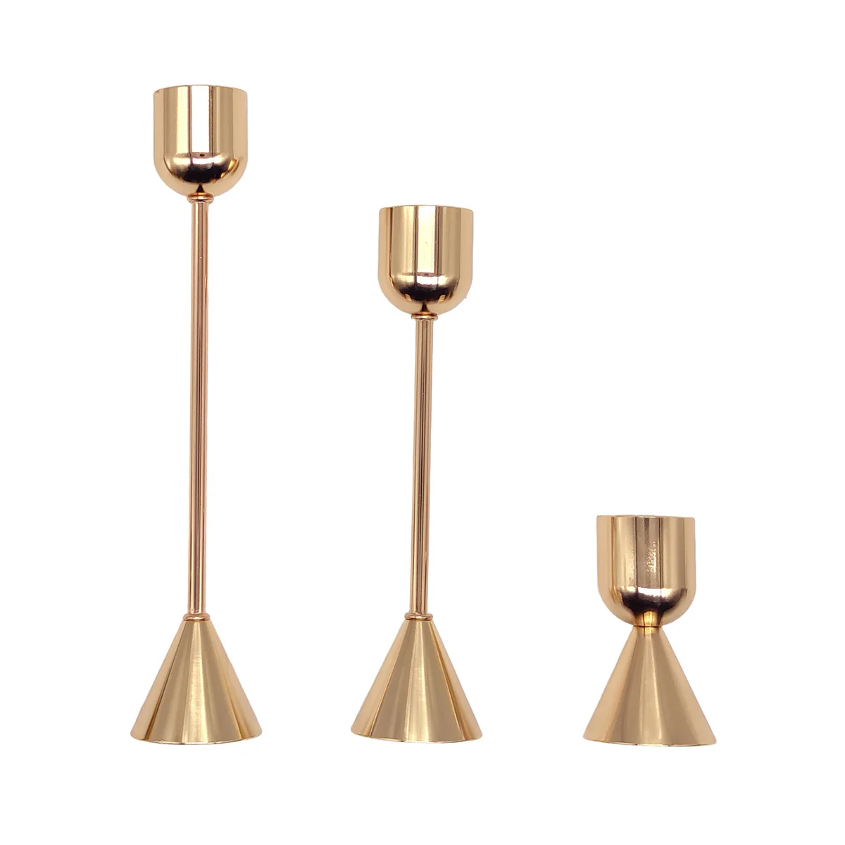 

Metal Candle Holders Set with Geometric Style and Stable Base for Elegant Decoration in For Dining and Living Rooms
