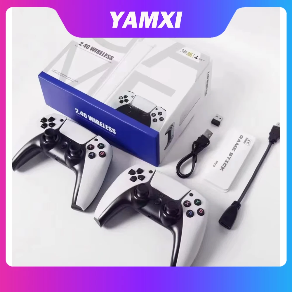 وحدة تحكم ألعاب TV Stick متوافقة مع HDMI ومحاكي GB PS PSP ARCADE 64G و30000+ 4K ألعاب Nintendo الكلاسيكية القديمة مع لوحتي ألعاب
