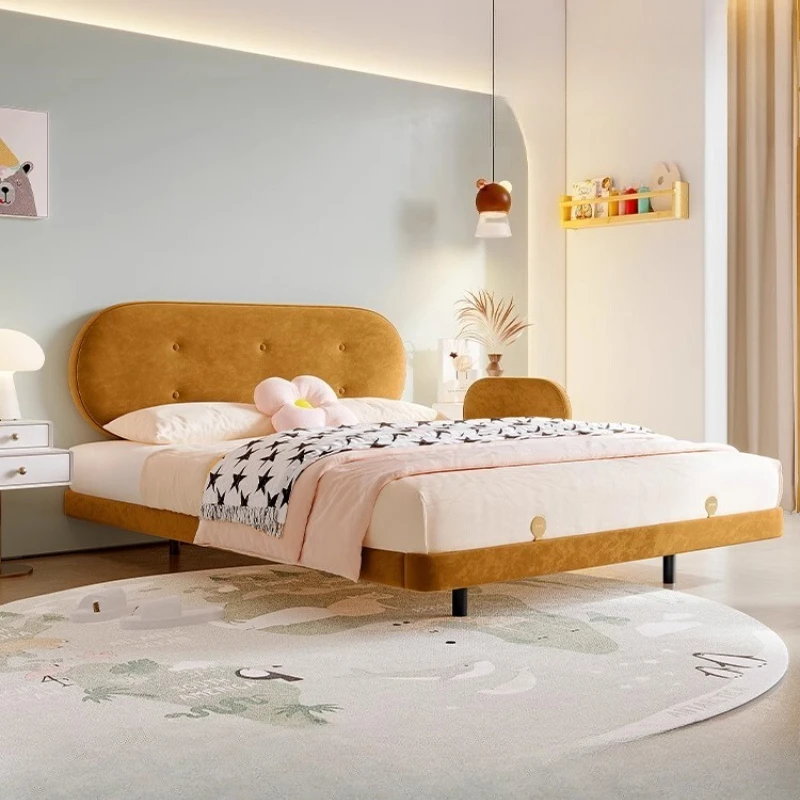 

Designer Modern 200×180cm Beds Fabric Queen Size Sleeper Cabinets King Beds Bedroom Luxury Adults Cama Matrimonial Furniture