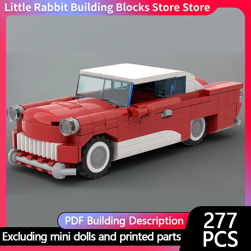 City Car Model MOC Building Bricks Retro Closed Luxury Sedan Modular Technology Children Holiday Gifts Assemble Toys Suit