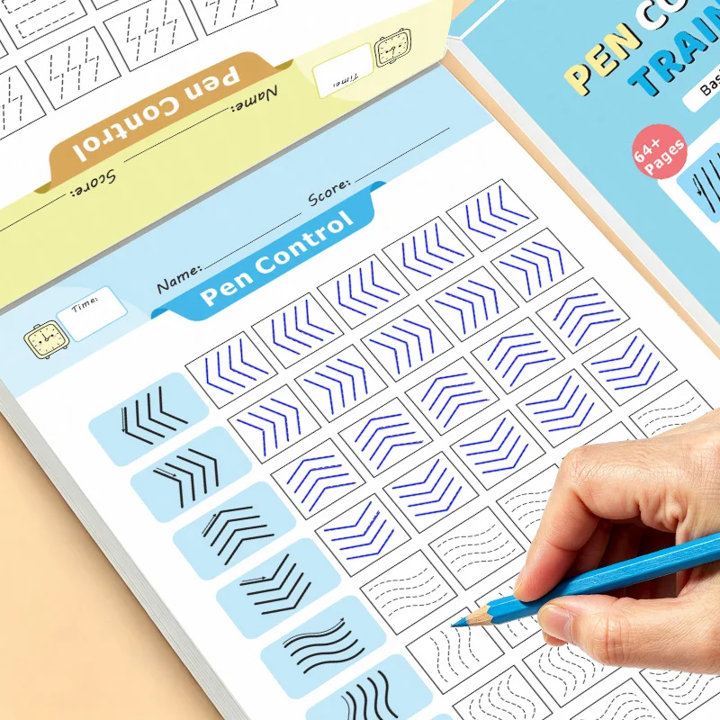 60 Pages Pen Control Tracing Workbook for Kids Ages 3+, Preschool Handwriting Pen Control Training Practice Worksheets