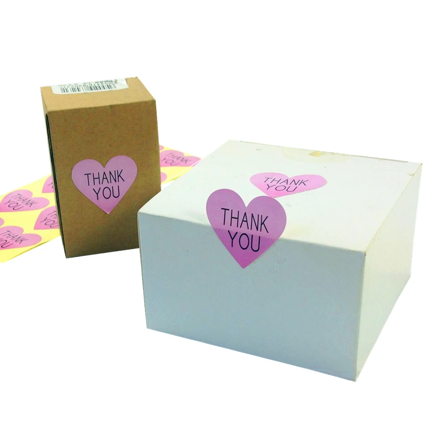 100pcs/pack THANK YOU Pink DIY Creative Baking Gift Multifunction Packaging Label Custom Adhesive Stickers