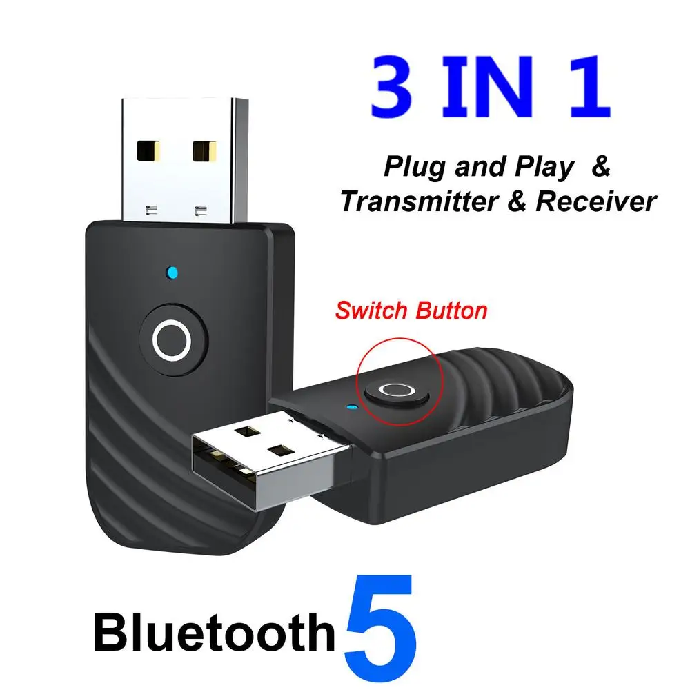 

Wireless Bluetooth Audio Receiver Transmitter USB Dongle Adapter for Phone Tablet PC Laptop Car TV Aux Speaker Headset MP3 MP4