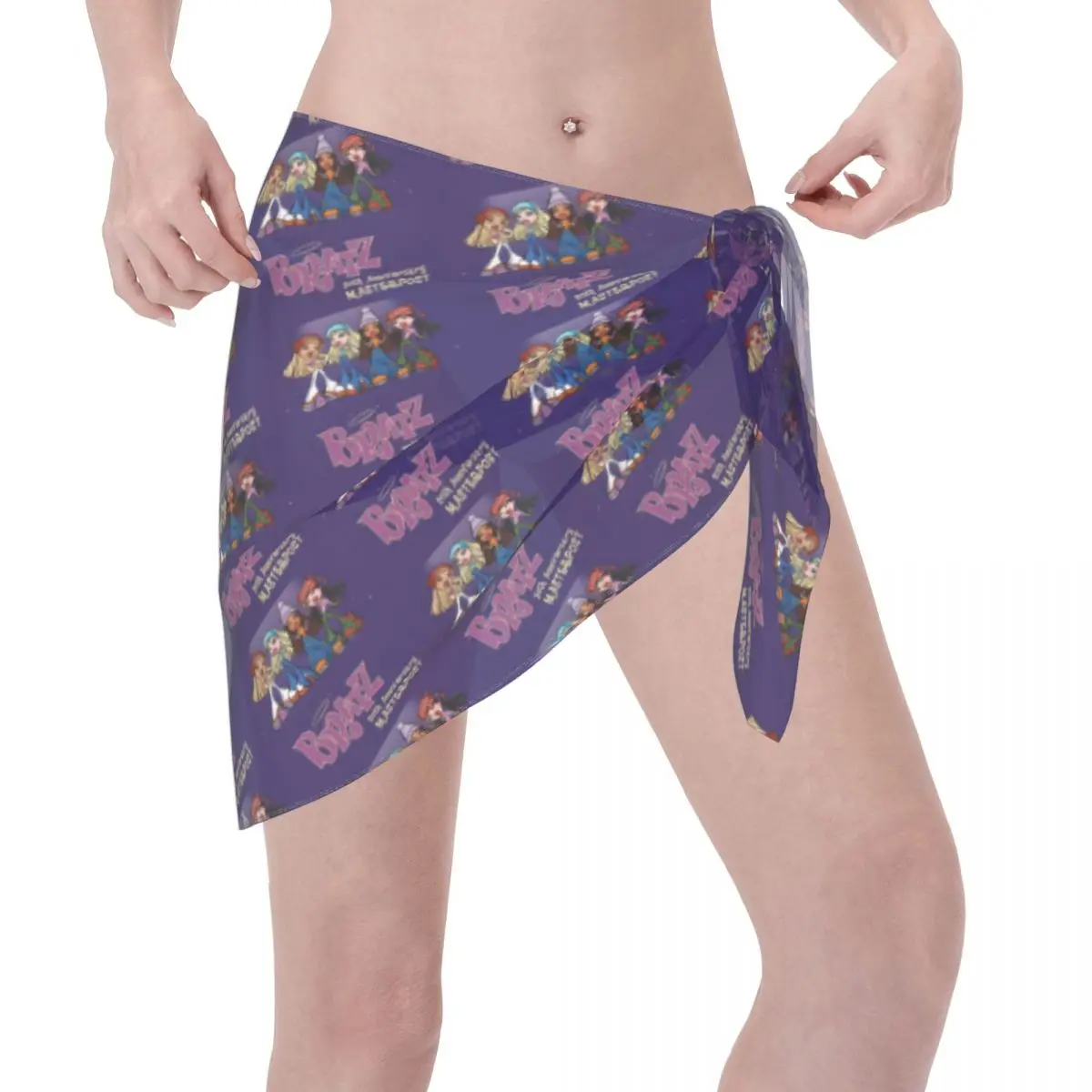 Personalizado para roupa de banho boneca Bratzes Anime     Manga feminino curto sarongs praia envoltório feminino praia bikini envoltório sarongs maiô coverup