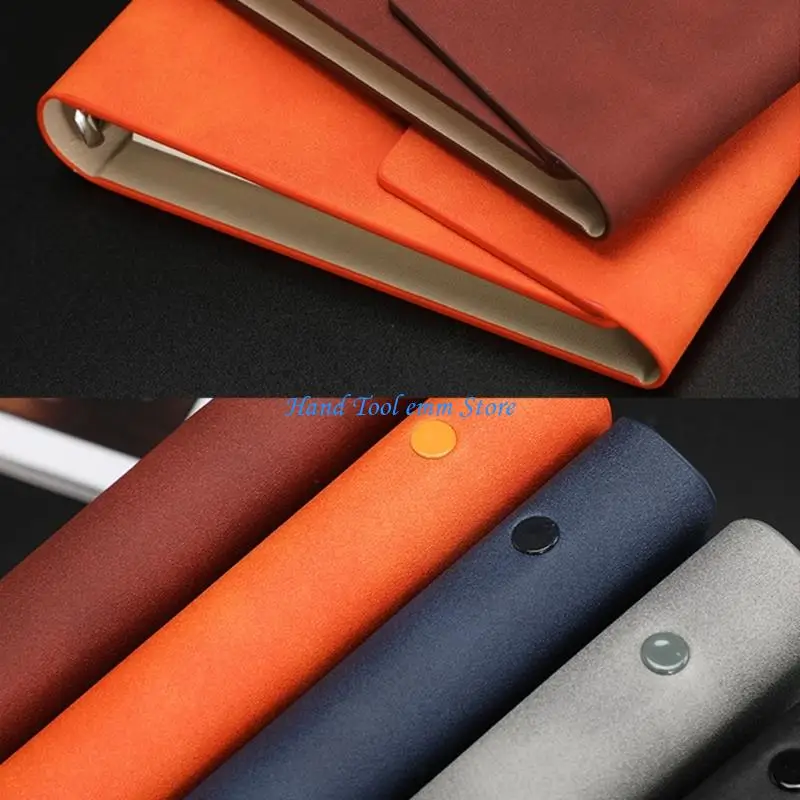 H37F PU Leather Notebook With Button Closure Card Slots For Office School