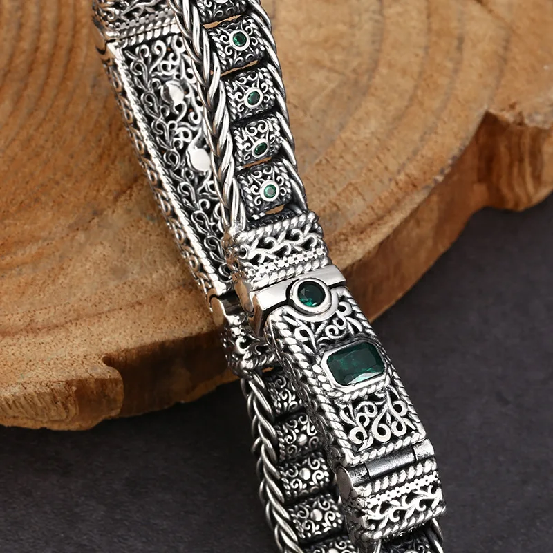 925 Sterling Unisex Style Trendy Rotating Woven Bracelet Thai Silver Jewelry