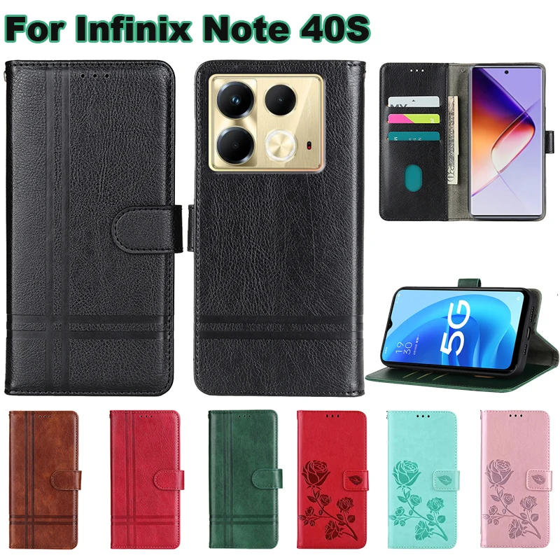 For чехол на Infinix Note 40S X6850B Case For Funda Infinix Note 40 Pro 4G X6850 Wallet Cover For Infinix Note 40 4G X6853 Coque