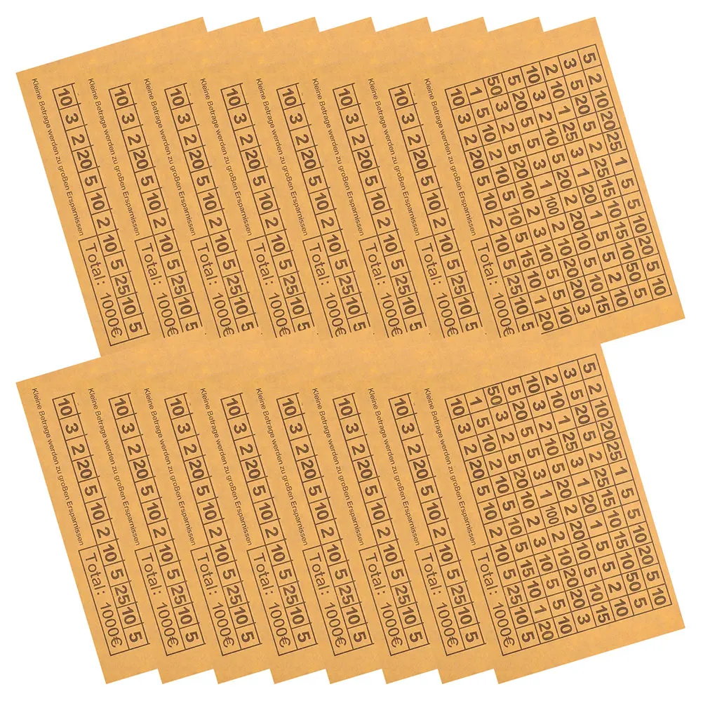 

50 Pcs Money Saving Euro Stickers Material Easy Use ganizer Accessories Cash Envelope Labels Savings Box Paper