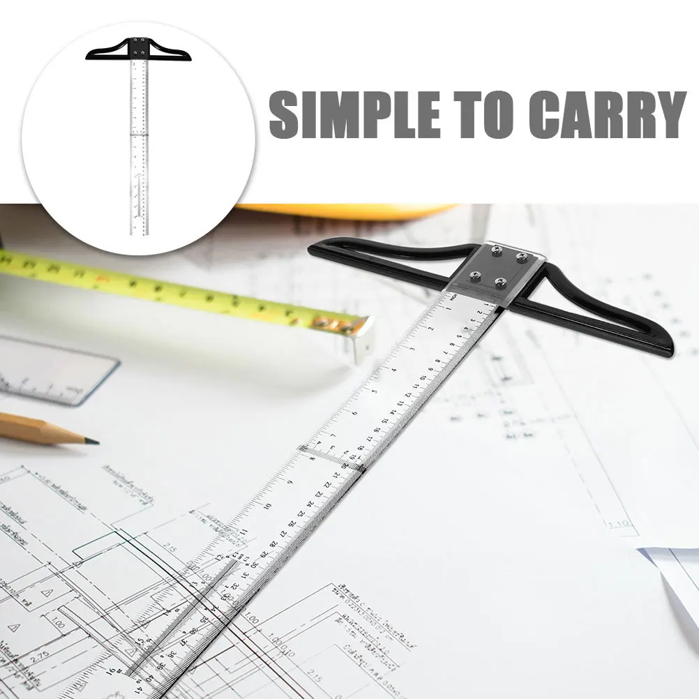 Regla para medición, marcado de precisión, regla en T, herramienta de medición, instrumento de dibujo portátil, acrílico Abs resistente