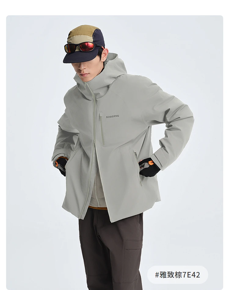BOSIDENG 3‑In‑1 Outdoor Jacket 90 Goose Down 700+ Fill Power Detachable Liner Temperature Control Hooded Coat