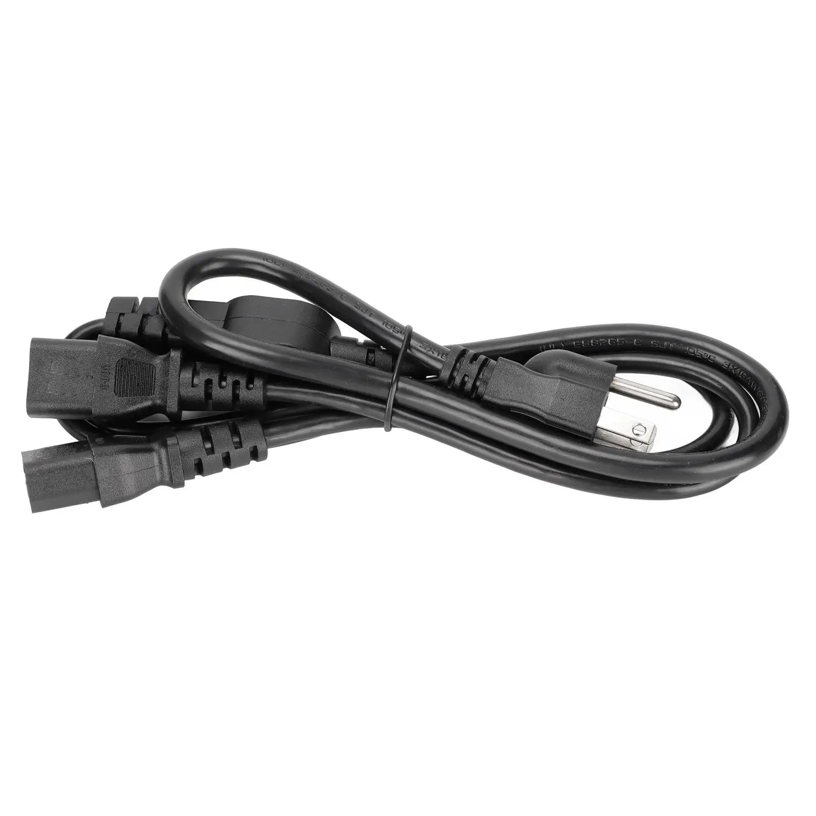 Power Cable 5-15P Male to IEC320 C13 Female, PVC US Plug 125-250V for PC, for scanner , for kettle - Durable Power Supply Cord