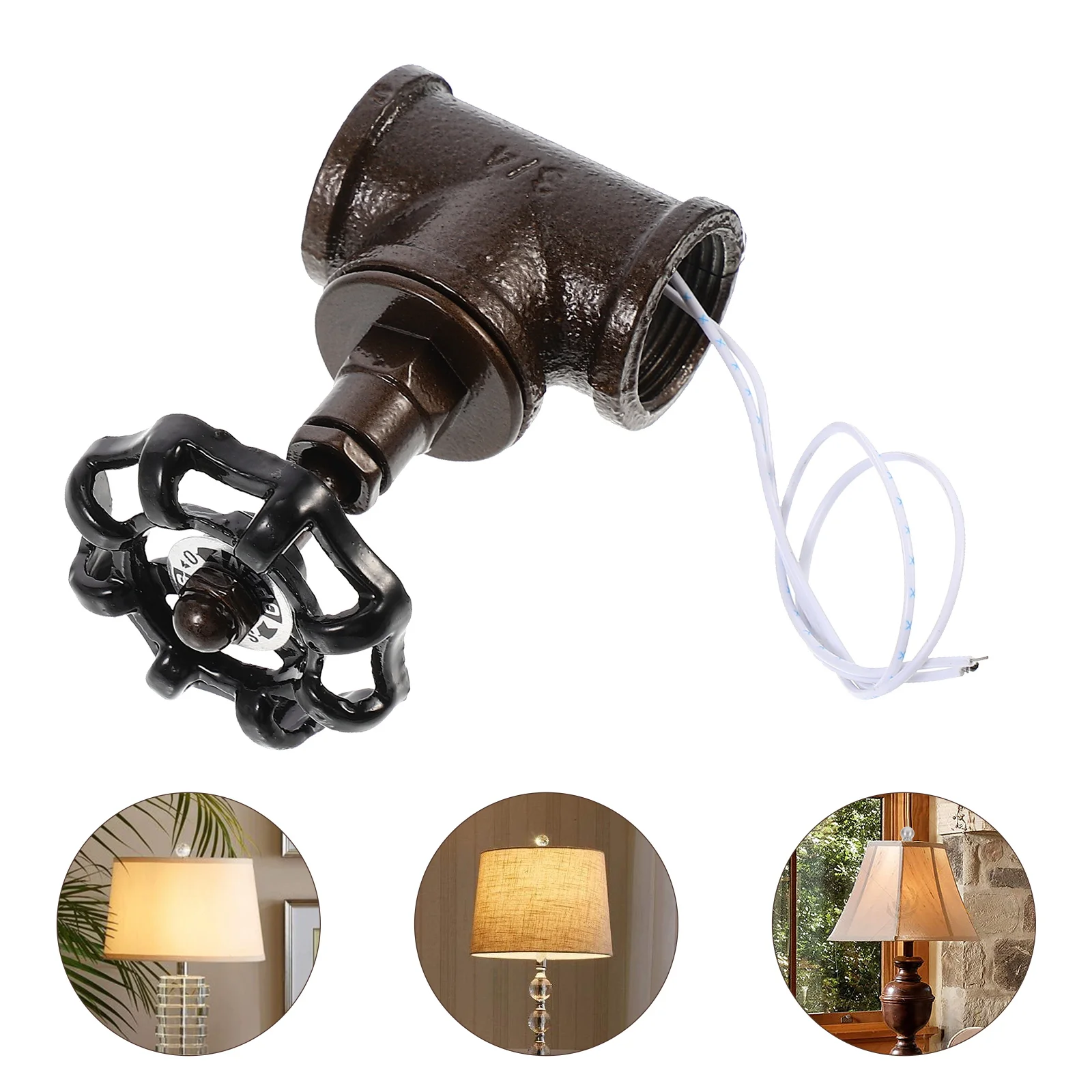 

Wire Retro Tube Light Switch Vintage Lamp Cord with Line Steampunk Style Stop Valves