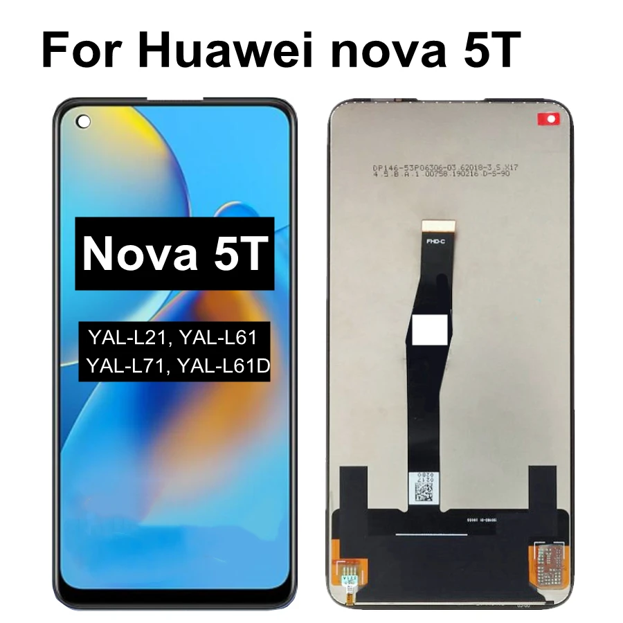 6.26  For Huawei Nova 5T LCD Display Touch Screen Digitizer for Nova 5t 5 t YAL-L21 L61A L61D L71A LCD Screen