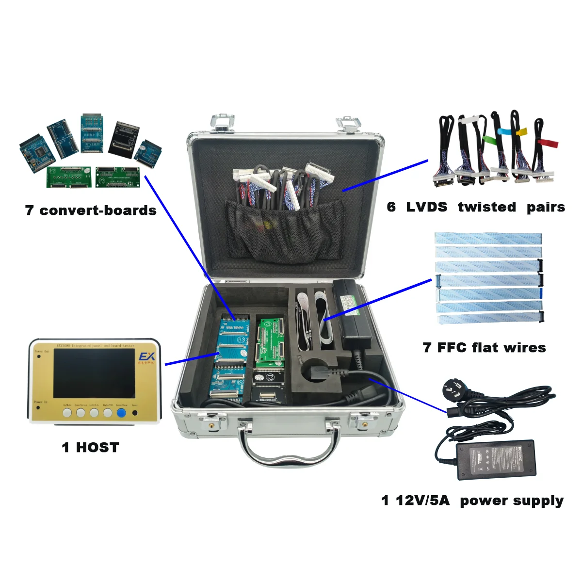 EXV2080 LVDS/MINILVDS/4K-VBY1 To TV Mainboard Motherboard Tester