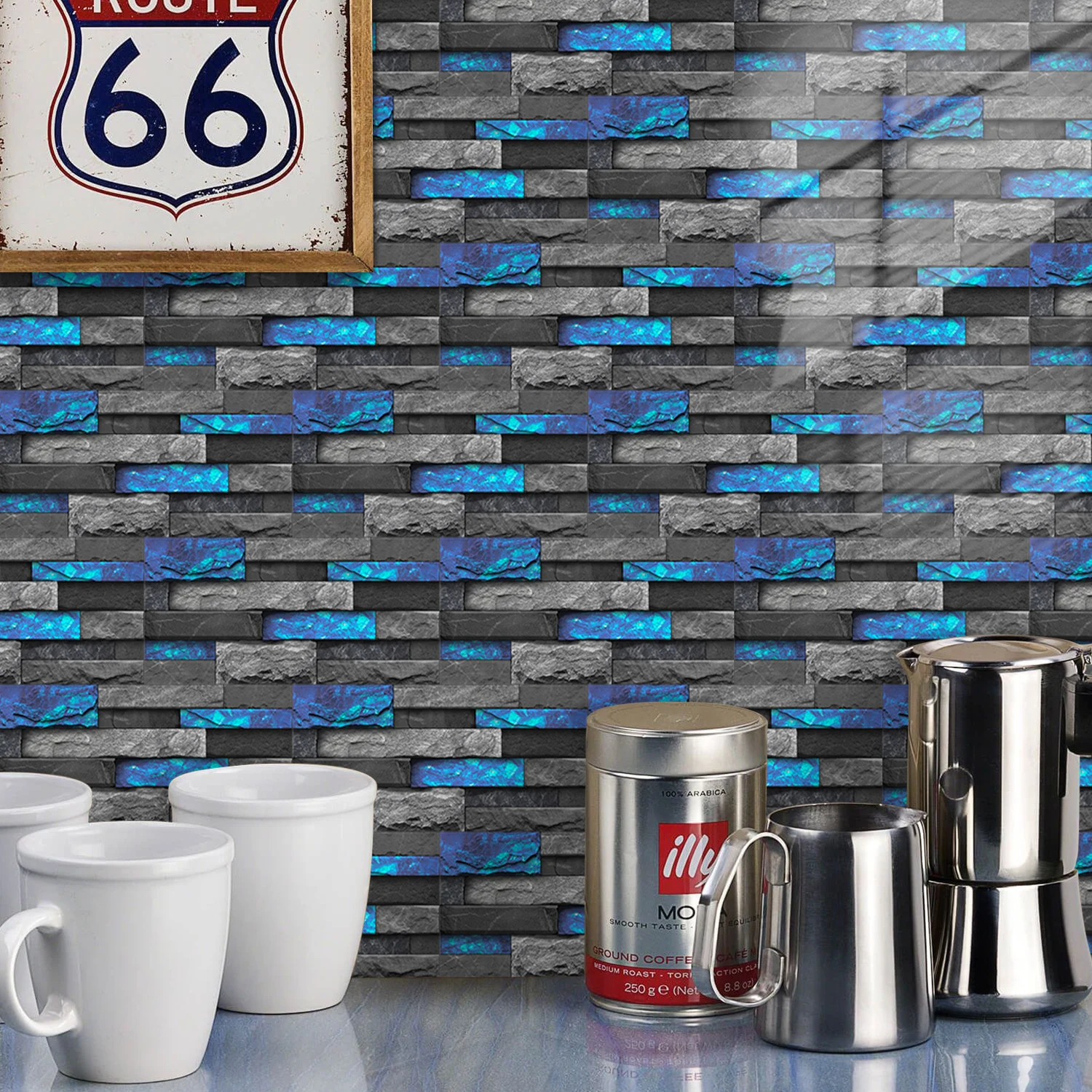 20/10pcs Imitation Stone Tile Wall Sticker Vinyl Wallpaper Home Decoration For Kitchen Bathroom Self-adhesive Waterproof Decals