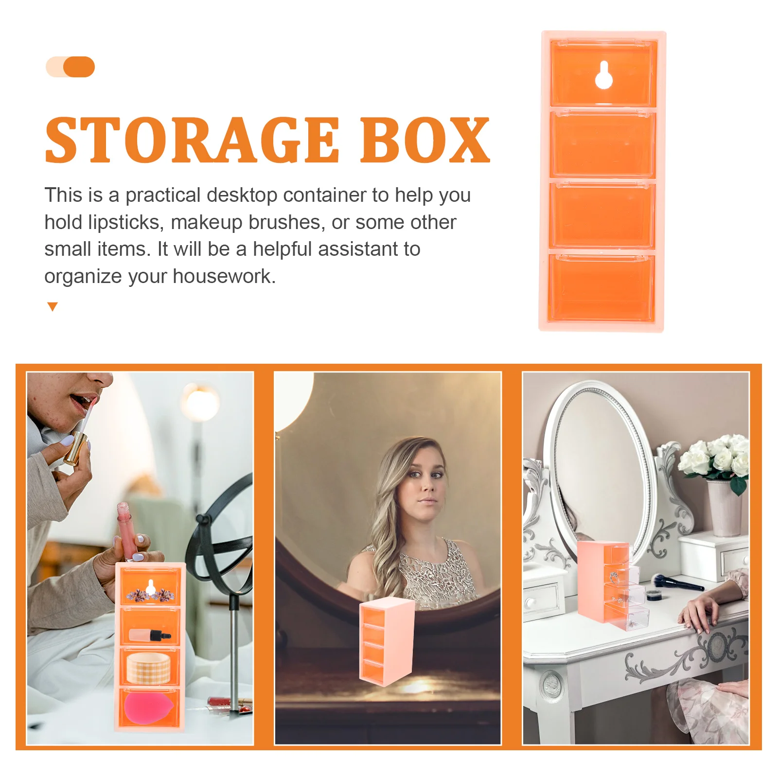 

Multi-Layer Drawer Storage Box High Grade Plastic Desktop Organizer for Cosmetics Jewelry Makeup Keys Home Dormitory