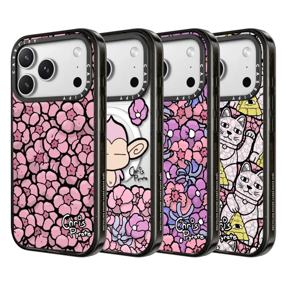 

CASETiFY Chris Pyrate Blooming Flowers Series Magnetic Drop-proof Case for iPhone 13 14 15 17 16 Pro Max Air Plus Protect Cover
