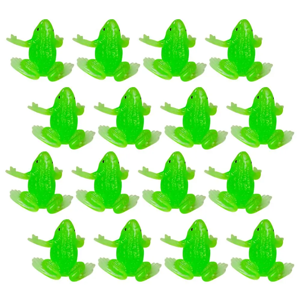 

20 Pcs Frogs Ornaments Miniature Frog Figurines Elastic Simulation Kids Toys Bright Colors Gifts Desktop Decor