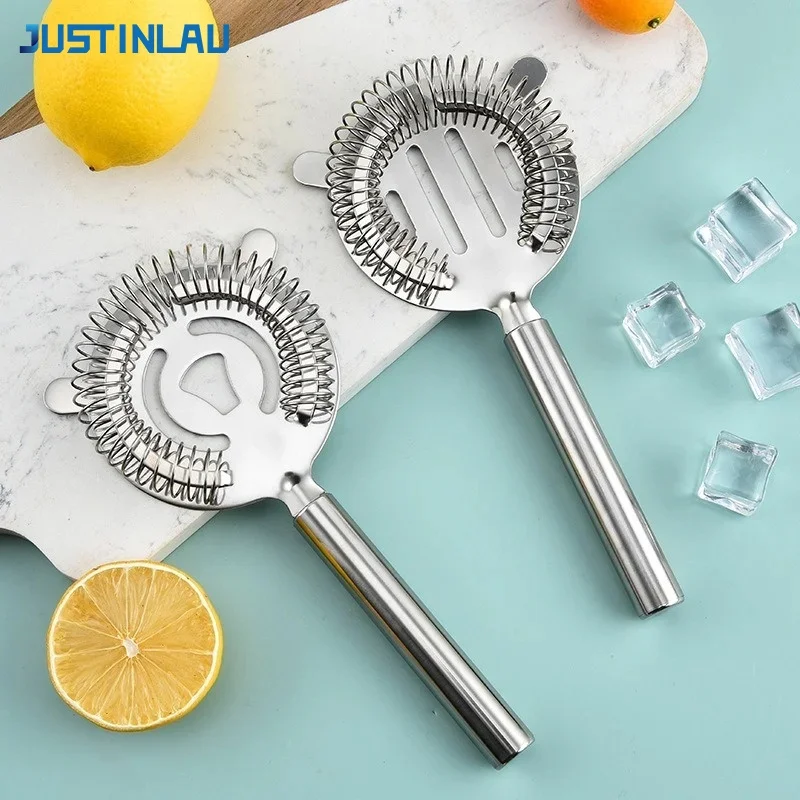 JUSTINLAU Stainless Steel Cocktail Strainer Ice Filter Sprung Deluxe Strainer Bar Professional bartender Tools ice separator
