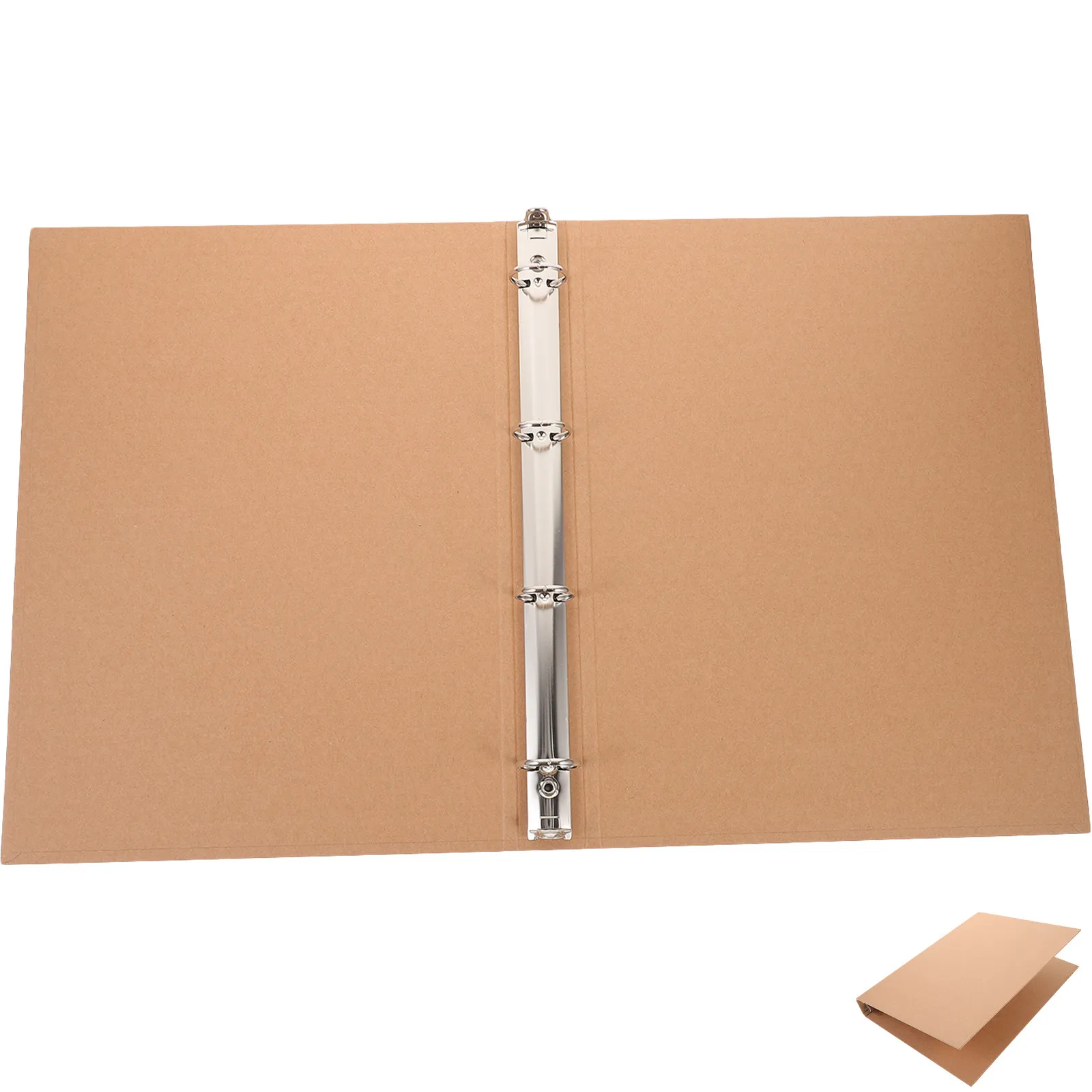 

A4 4 Ring Binder Cover Kraft Paper Notebook Shell High Durability Dust Proof Decorative Notepad Case for Students Professionals