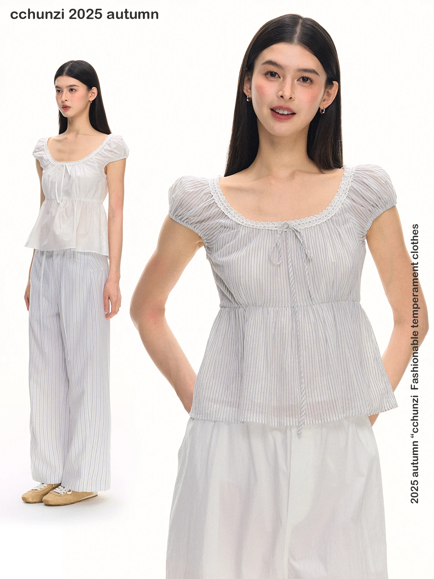 

Романтическая женская блузка Buleng с кружевной отделкой, рукавами-фонариками и квадратным вырезом, уникальная и модная, для летнего сезона