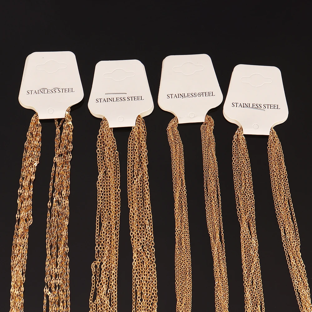 10pcs/Lot 316L Stainless Steel Necklaces Link Chains Necklace Choker Necklace for Women Choker For Jewelry Making Wholesale