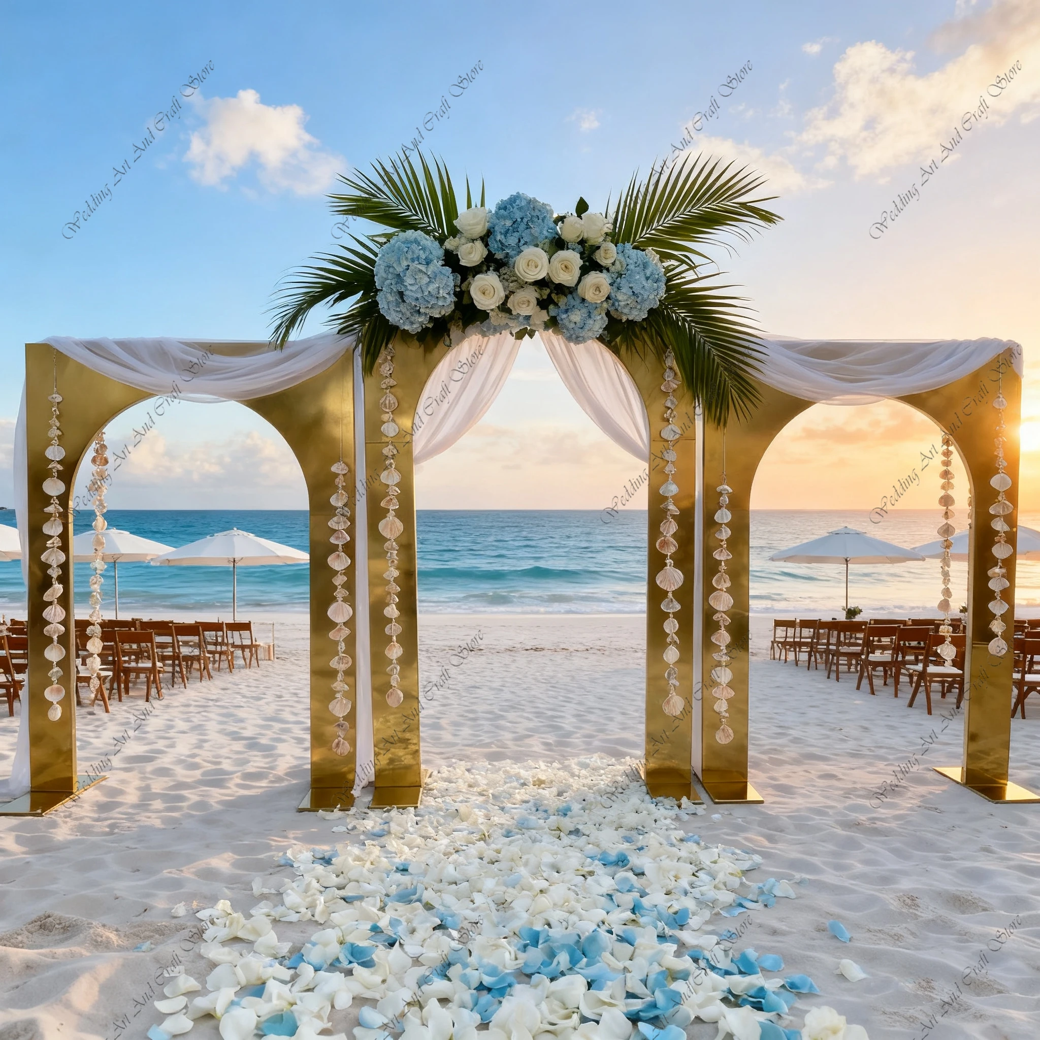 

200/220cm tall f30 Party Arche for Wedding Ceremony Shiny Gold Stainless Steel Arch Metal Flower Frames for Party Backdrop ivy57