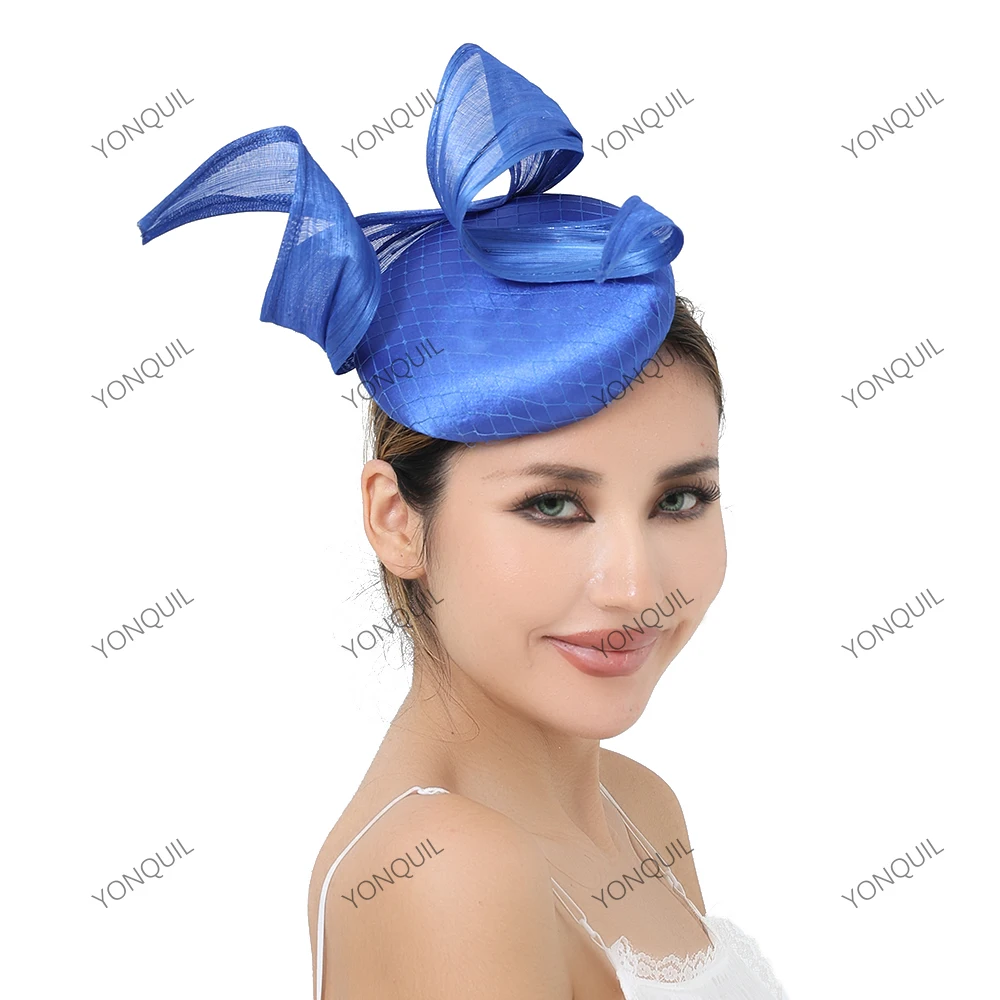 Высококачественный шелковый льняной и атласный свадебный головной убор, женский головной убор-волшебник с цветком для коктейльных гонок, аксессуары для волос