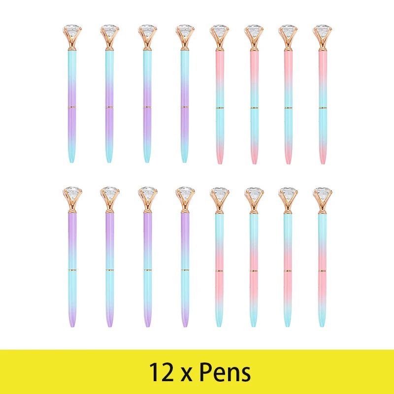 

16Pcs Wedding Diamond Pen Large Crystal Diamond Top Pens Wedding Favor Gifts for Bridesmaid Crystal Gem Pen