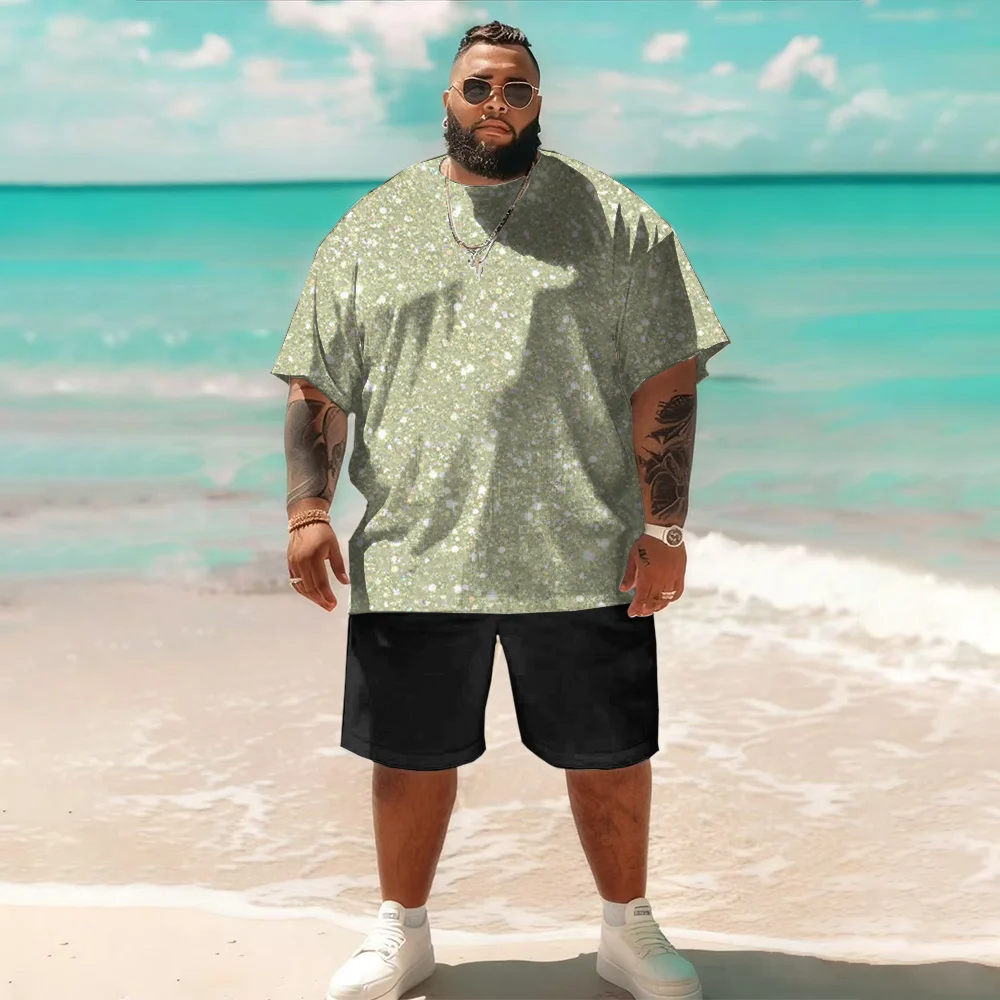 

Мужской комплект с короткими рукавами больших размеров S-9xl: Textured Chic — 2 предмета большого и высокого кроя, мягкая дышащая ткань, гладкое вафельное переплетение,