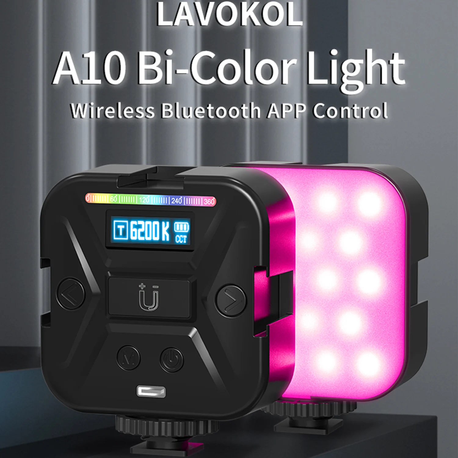 A10 Mini Rgb Video Light strong magnetic Led Camera Lights con supporto per scarpe fredde per fotocamera Dslr per Canon Nikon Sony Leica