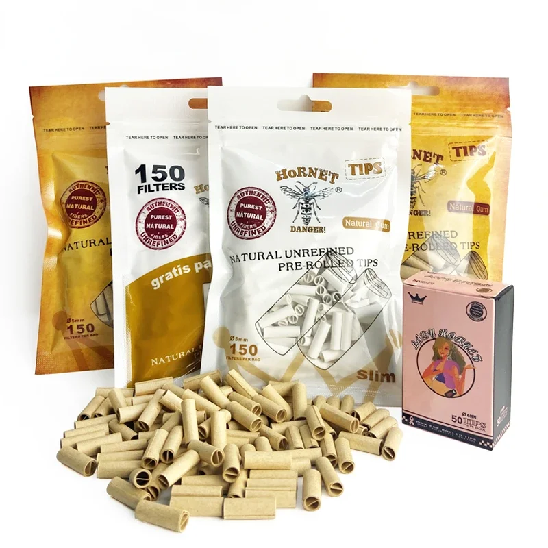 

JUSES' S 5/6/7mm Slim Cigarette Tip Tubes Rolling Paper Filter Purest Natural Unrefined Pre-rolled Tips Smoking Accessories