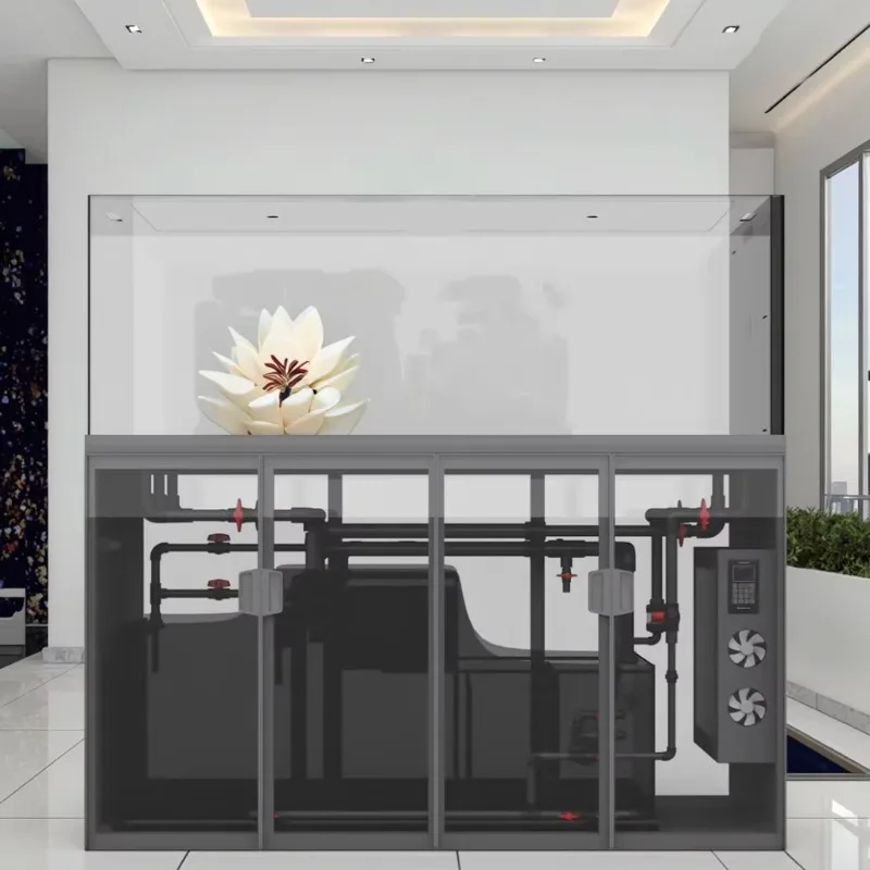 120CM Ultra Clear Glass Aluminum Alloy Aquarium with Filter System for Freshwater Fish Tank Living Room Use